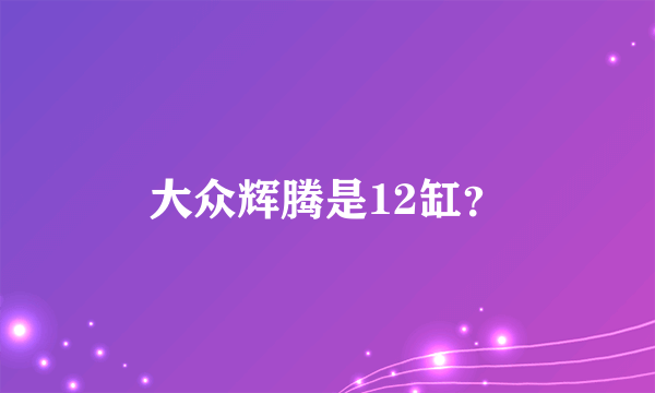 大众辉腾是12缸？