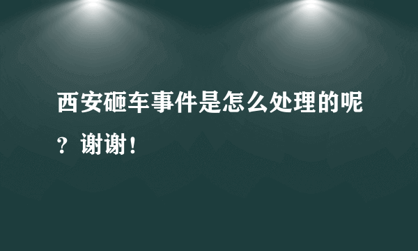 西安砸车事件是怎么处理的呢？谢谢！