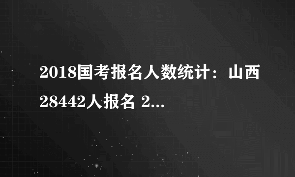 2018国考报名人数统计：山西28442人报名 26909人过审 5个职位无人报考[8日17时30分]