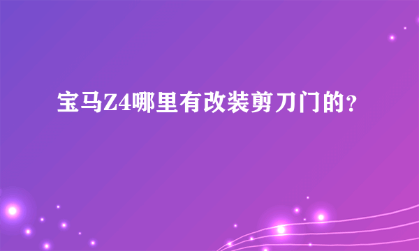 宝马Z4哪里有改装剪刀门的？