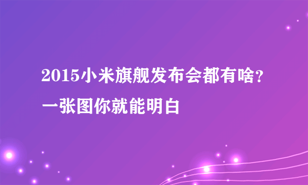 2015小米旗舰发布会都有啥？一张图你就能明白