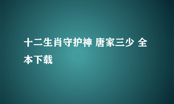 十二生肖守护神 唐家三少 全本下载