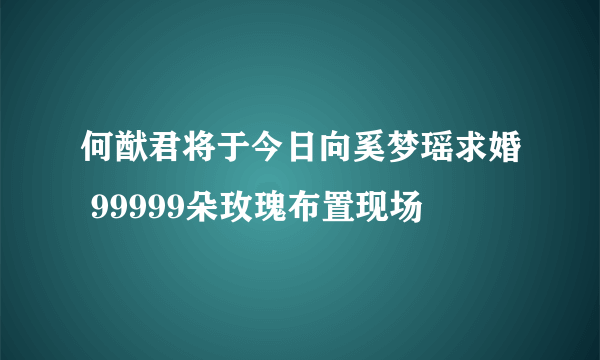 何猷君将于今日向奚梦瑶求婚 99999朵玫瑰布置现场