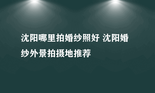 沈阳哪里拍婚纱照好 沈阳婚纱外景拍摄地推荐