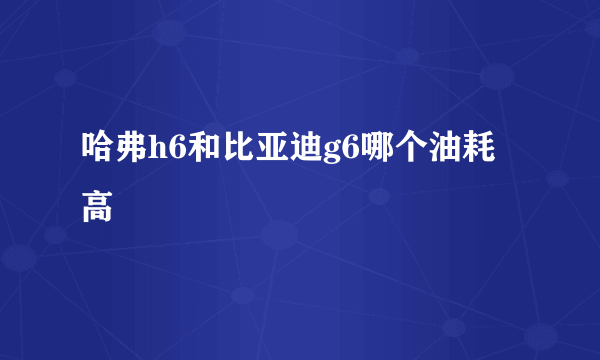 哈弗h6和比亚迪g6哪个油耗高