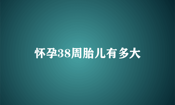 怀孕38周胎儿有多大