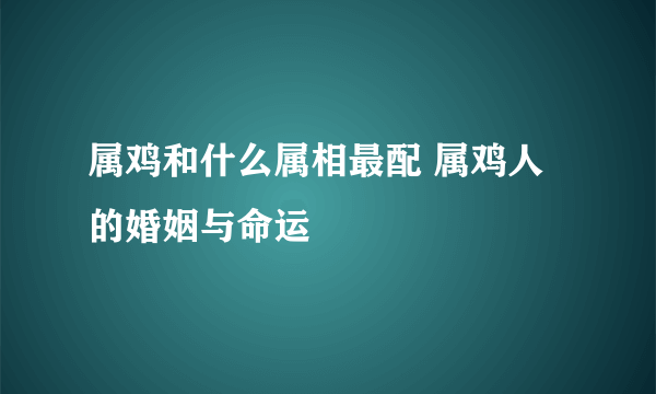 属鸡和什么属相最配 属鸡人的婚姻与命运