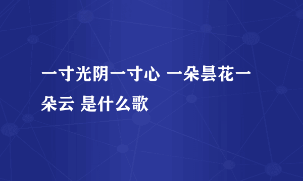 一寸光阴一寸心 一朵昙花一朵云 是什么歌