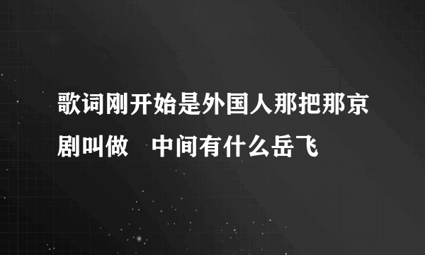 歌词刚开始是外国人那把那京剧叫做   中间有什么岳飞