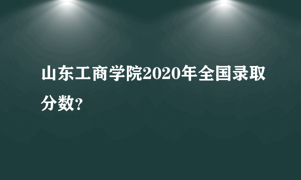 山东工商学院2020年全国录取分数？