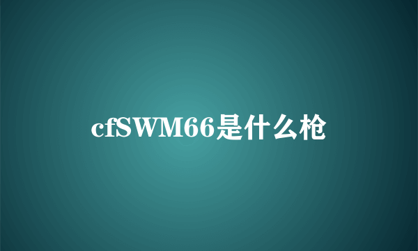 cfSWM66是什么枪