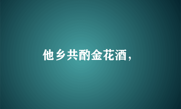 他乡共酌金花酒，