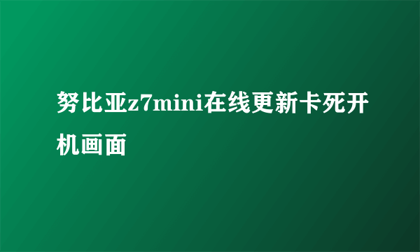 努比亚z7mini在线更新卡死开机画面