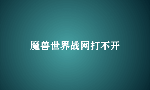 魔兽世界战网打不开