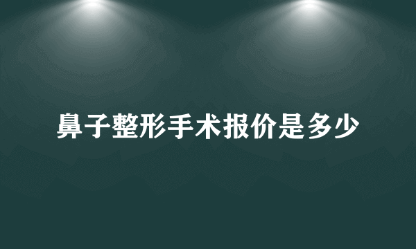 鼻子整形手术报价是多少