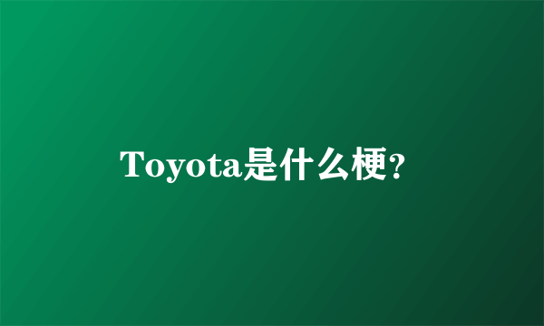 Toyota是什么梗？