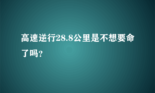 高速逆行28.8公里是不想要命了吗？