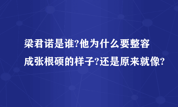 梁君诺是谁?他为什么要整容成张根硕的样子?还是原来就像?