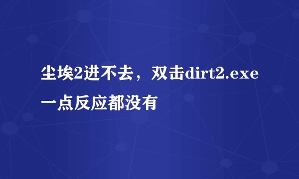 尘埃2进不去，双击dirt2.exe一点反应都没有