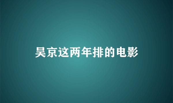 吴京这两年排的电影