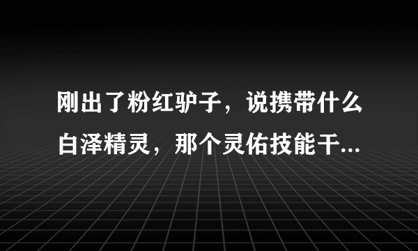 刚出了粉红驴子，说携带什么白泽精灵，那个灵佑技能干嘛用的，最多使用三次？