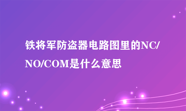 铁将军防盗器电路图里的NC/NO/COM是什么意思