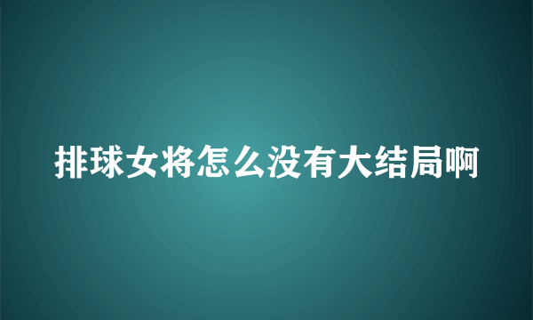 排球女将怎么没有大结局啊