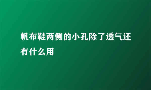 帆布鞋两侧的小孔除了透气还有什么用