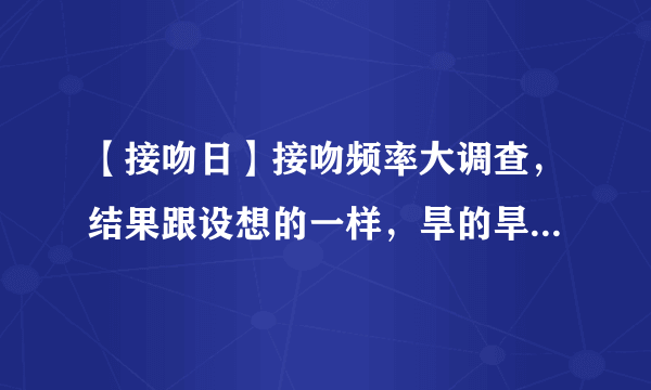 【接吻日】接吻频率大调查，结果跟设想的一样，旱的旱死涝的涝死