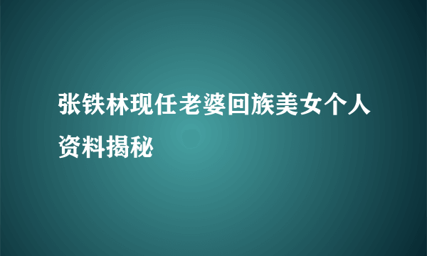 张铁林现任老婆回族美女个人资料揭秘