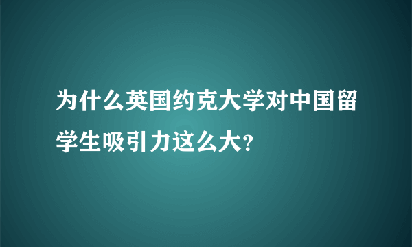 为什么英国约克大学对中国留学生吸引力这么大？