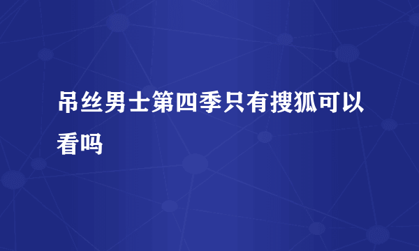 吊丝男士第四季只有搜狐可以看吗