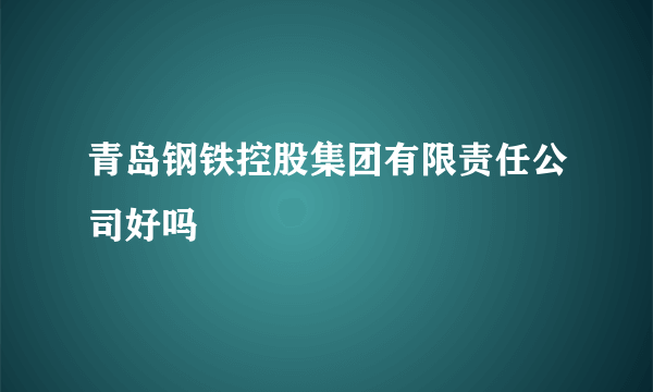 青岛钢铁控股集团有限责任公司好吗