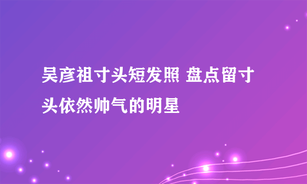 吴彦祖寸头短发照 盘点留寸头依然帅气的明星