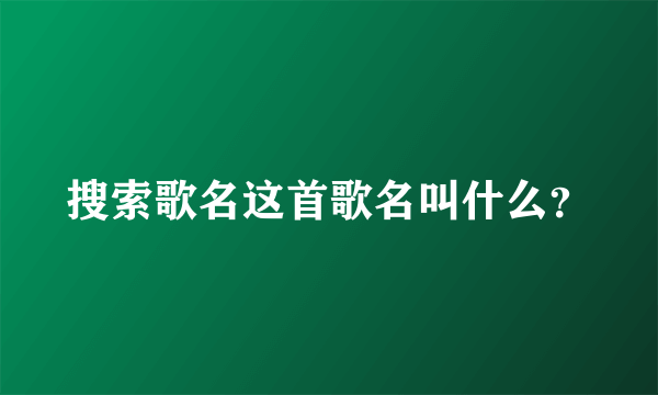 搜索歌名这首歌名叫什么？