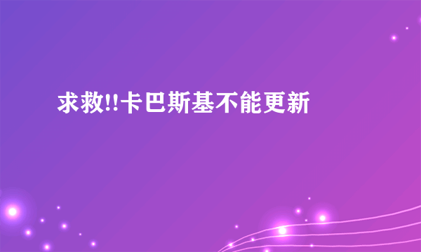 求救!!卡巴斯基不能更新問題