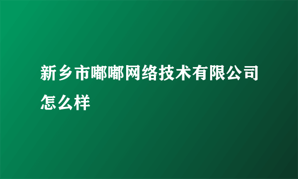 新乡市嘟嘟网络技术有限公司怎么样