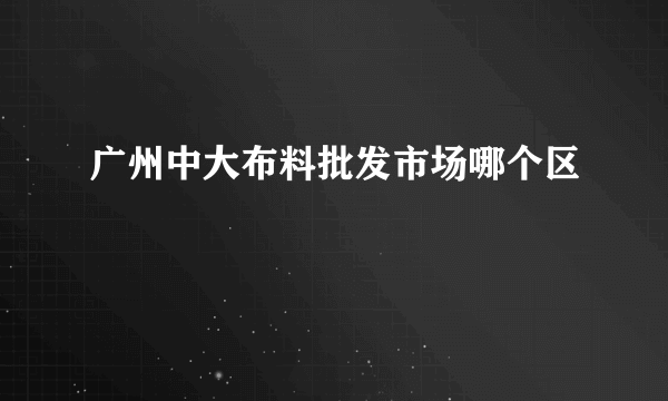 广州中大布料批发市场哪个区