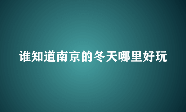 谁知道南京的冬天哪里好玩