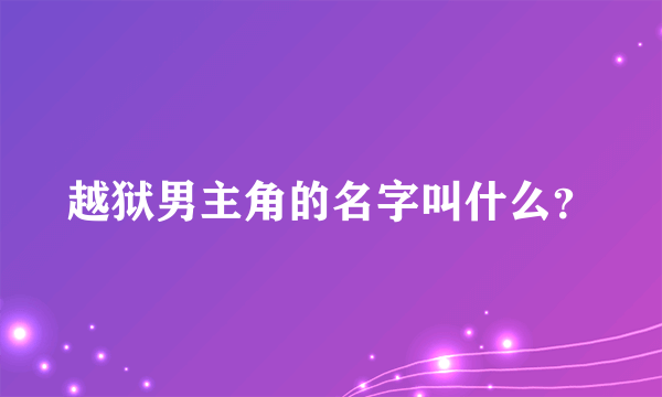 越狱男主角的名字叫什么？