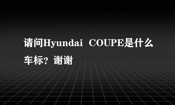 请问Hyundai  COUPE是什么车标？谢谢