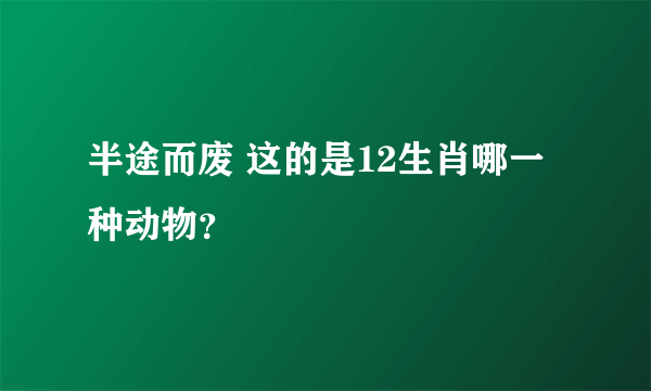 半途而废 这的是12生肖哪一种动物？