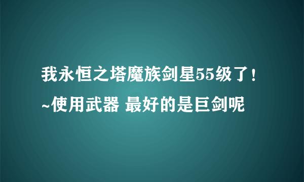 我永恒之塔魔族剑星55级了！~使用武器 最好的是巨剑呢