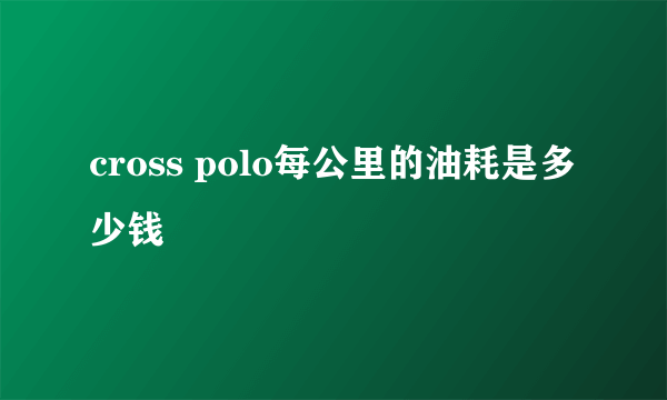 cross polo每公里的油耗是多少钱