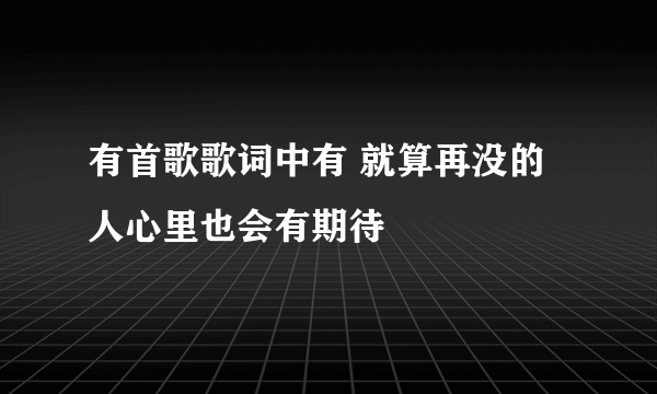 有首歌歌词中有 就算再没的人心里也会有期待