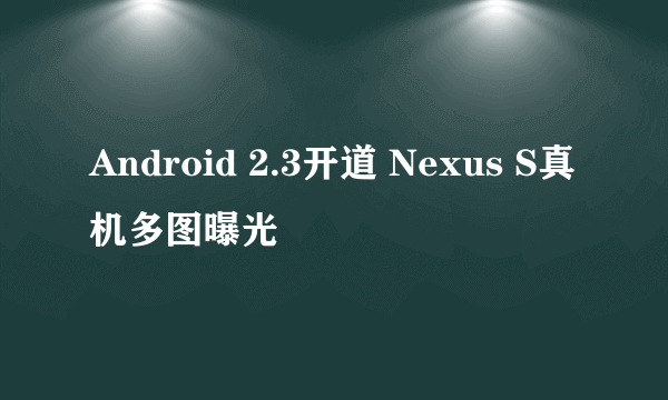 Android 2.3开道 Nexus S真机多图曝光