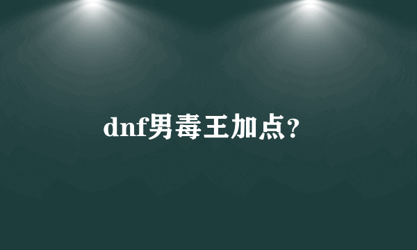 dnf男毒王加点？