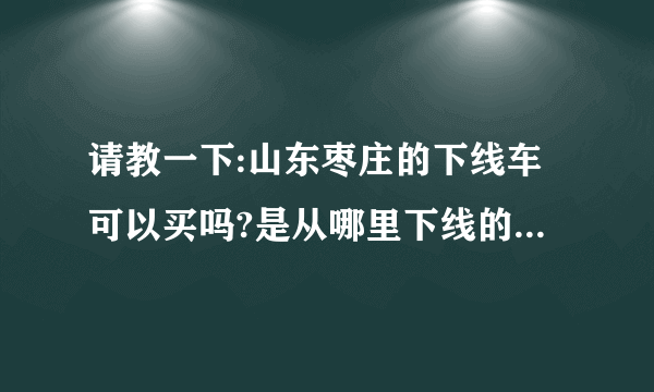 请教一下:山东枣庄的下线车可以买吗?是从哪里下线的车辆呢?我想买辆07的桑塔纳3000什么价格可以买？