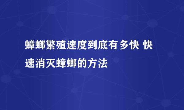 蟑螂繁殖速度到底有多快 快速消灭蟑螂的方法