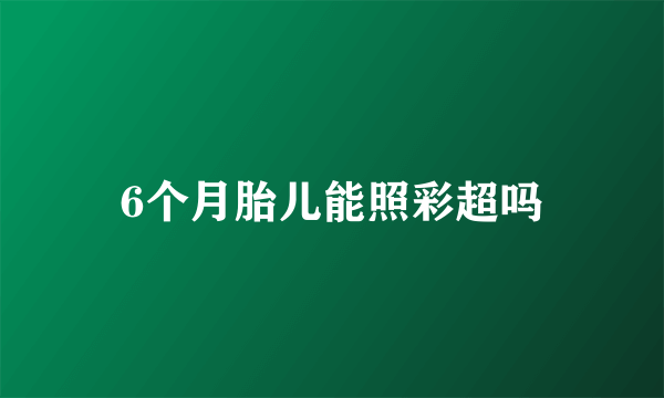 6个月胎儿能照彩超吗